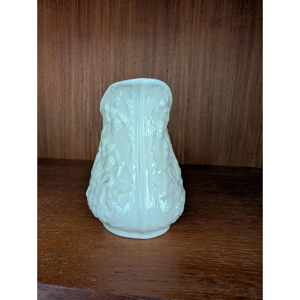 Belleek Irish Porcelain Cream Vase Floral Design with face 5th Mark 1955-1965